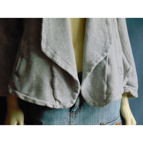 Anthro Postmark Gray Sweatshirt High Low Jacket M - Picture 3 of 6